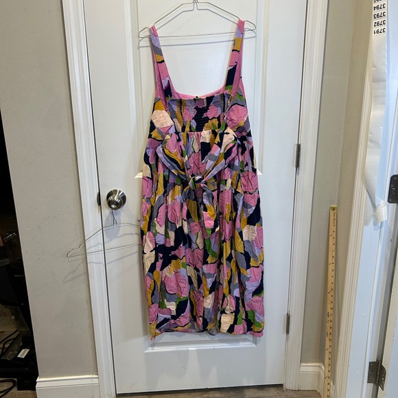 Ava & Viv Womens Tiered Square Neck Floral Print Midi Dress Pink Multi NWT 1X - Picture 10 of 11